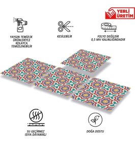 Resim Tink Kendinden Yapışkanlı Kontrast Yıldız Desenli Pvc Karo 30X30 cm (33 Adet) 3 m2 