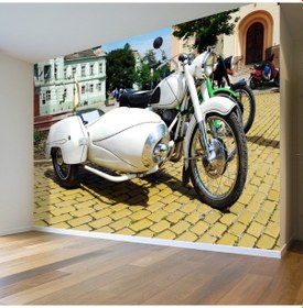 Resim Nostaljik Çift Kişilik Motor Duvar Kağıdı 