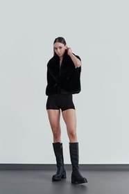Resim Muggo ARONGO Garantili Kemer Detaylı Fermuarlı Platform Topuklu Kadın Çizme 