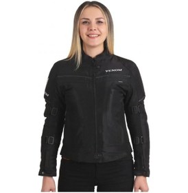 Resim Venom Dynamıc Pro Siyah Kadın 4 Mevsim Motosiklet Montu 
