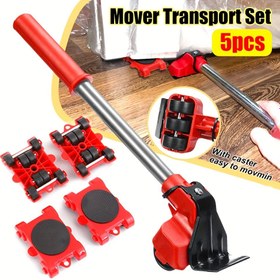 Resim 5 Parça Ağır Hizmet Tipi Taşıma Seti, Mobilya Kaldırma, Mobilya Kaydırma Kiti, Mobilya Taşıma Silindiri Aracı, Ağır Hizmet Tipi Taşıma Aracı, Büyük Eşyaların Taşınması İçin Makaralı Taban, Oturma Alanı Koltuğunun Yeniden Tasarlanması ve Düzenlenmesi Kolay 