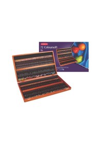 Resim Derwent Coloursoft Pencils Yumuşak Kuruboya 72'li Ahşap Kutu 