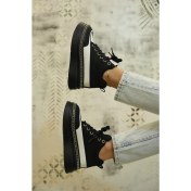 Resim Guja Jolie Guja Ithal Taban Taş Detaylı Özel Seri Deri Kadın Spor Bot Siyah 