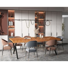 Resim deryawood Raweyn Masif Ağaç Yemek Masası 85*140*76 Cm 