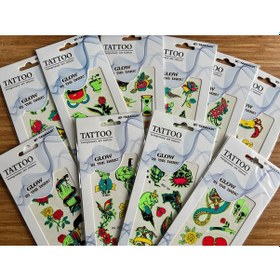 Resim Fosforlu Karanlıkta Parlayan 6 Adet Yapıştırma Geçici Dövme 