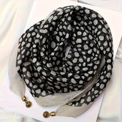 Resim Kadınlar İçin Şık Siyah Beyaz Eşarp - Yumuşak Hafif Boyun Bandı, Tüm Mevsimler İçin Parti, Ofis ve Seyahat Aksesuarı - Esnek Olmayan Zarif Moda Takısı, Bohem Tarzı Baskılı Desenli Şal, Stil Sahibi Ofis Giyimi 