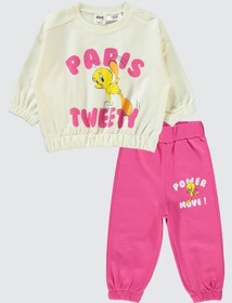 Resim Tweety Kız Bebek Takım 6-18 Ay Ekru-koyu Pembe Ekru-koyu Pembe Ekru - Koyu Pembe 