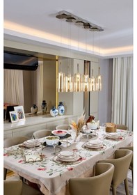 Resim Edora Home 12'li Metal Yuvarlak Supla, Gold Amerikan Servis, Halka Runner - Paslanmaz Altın 