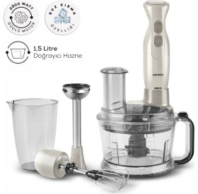 Resim Allians Geniş 1,5l Hazneli, Turbo Fonksiyonlu, 2000W Güçlü Mutfak Robotu 