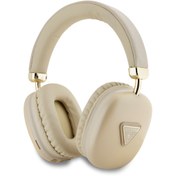 Resim Guess Orjinal Lisanslı PU Metal Üçgen Logolu Kulak Üstü Bluetooth Kulaklık Luxury Dizayn Gold 