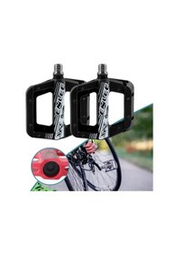 Resim Enlee Renkli Çivili Kaymaz Platform Pedal Mtb Rulmanlı Plastik Alüminyum Pedal Ultra Hafif Siyah 