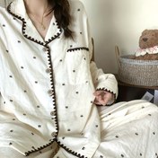 Resim Sevimli Ayı Desen Kadın Pijama Takımı, İlkbahar/Sonbahar Uzun Kollu ve Tayt Seti - Tatlı Çizgi Film Rahat Bol Günlük Ev Giyimi, Kadınlar İçin Kış Pijamaları 