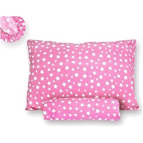 Resim Lastikli Çarşaf Ve Yastık Kılıfı Yıldız Desenli Pembe 180x200 