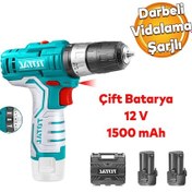 Resim Total Çift Akülü Darbeli Vidalama Matkap 12 V Li-on 1500 Mah 