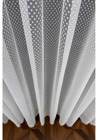 Resim Taç Puantiye Desen Örme Tül Perde - Ekru 