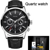 Resim Hanyang Quartz Saat Siyah Lıge Marka Klasik Iş Tourbillon Erkek Saatler Otomatik Mekanik Saat Lüks Saat Deri Su Geçirmez Spor Kol Saati (Yurt Dışından) 