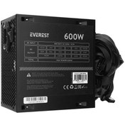 Resim EVEREST EPS-600A, Peak 600W, 12cm Fan, ATX, Aktif PFC, GAMING Power Supply (PSU) Bulk 