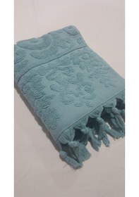 Resim El Bağlamalı Saçaklı El Havlusu 50x90 Cm Petrol Mavi 