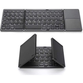 Resim Bt Kablosuz Klavye Ultra İnce Taşınabilir Katlanabilir Klavye Bt 
