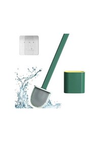 Resim Duvara Monte Edilebilir Kapaklı Askılı Klozet Yumuşak Silikon Başlıklı Tuvalet Fırçası Seti Çok Renkli 