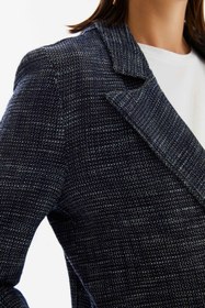 Resim Kadın Triko Görünümlü Blazer Denim Ceket - XL 