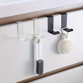 Resim 2'li Metal Kapı Üstü Çengelli, Çağdaş Stil, Kolay Kurulum, Delmesin, Çift Kullanımlı, Kapı Arka, Mutfak Dolabı, Yurt Odası için Paltolar ve Şapkalar Asmak için 