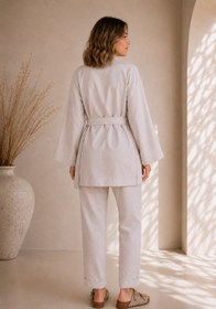 Resim Luna Taş Keten Kimono Pantolon Takım - Pantolon / M 