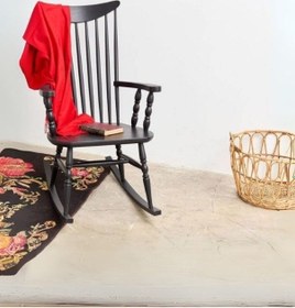 Resim Willlow Rocker Ahşap Sallanır Sandalye Siyah 