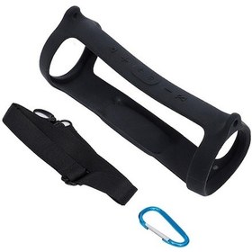 Resim Jbl Charge 4 Taşınabilir Bluetooth Hoparlör Kılıfı - Siyah Silikon Korumalı Ve Askılı - Siyah 