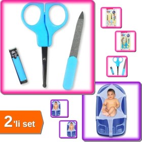 Resim Hereveoyuncak Bebek Tırnak Bakım Seti Mavi + Bebek Banyo Küvet Filesi - 2li Set T9W8F6 