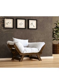 Resim Woodesk Adalar Masif Ceviz-kırık Beyaz Renk Berjer Cpt8131-140 Kırık Beyaz 