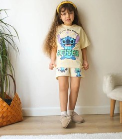 Resim Kız Çocuk Ekru Stitch Takım 