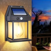 Resim 2/4 adet Dış Mekan Güneş Enerjili Tungsten Duvar Lambası, Hareket Sensörlü LED Tungsten Lamba, 3 Modlu, Bahçe Dekoratif Işıklı Güneş Bahçesi, Bahçe Villası Gece Işığı 