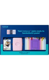 Resim Instax Mini Link 2 Pembe Akıllı Telefon Yazıcısı Bundle Box 