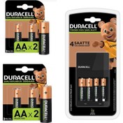 Resim Cef 14 Şarj Cihazı Şarj Edilebilir 6 adet 1300 mAh AA ve 2 adet 750 mAh AAA Pil Paketi 