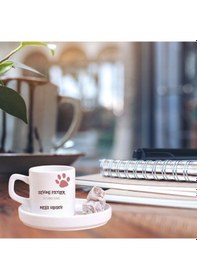 Resim Veterinerlere Özel Türk Kahve Fincanı Ve Altı Beyaz 