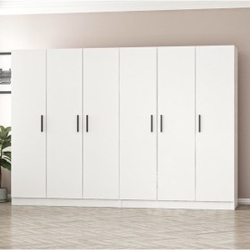 Resim Minar Kale 6 Kapaklı 4ç Zincir Dolap - Gardrop - Beyaz 210cm Beyaz 