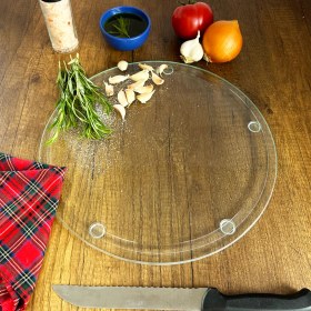 Resim Decorita Kanallı Cam Kesme Tahtası - Cam Kesme Tablası | Saydam | ÇAP32CM | Patentli Ürün 
