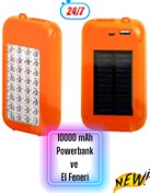 Resim CREACTOR 32 Led Kamp Işığı Güneş Enerjili Powerbank 10000 Mah Kapasiteli Taşınabilir Şarj Cihazı PW 