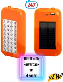 Resim CREACTOR 32 Led Kamp Işığı Güneş Enerjili Powerbank 10000 Mah Kapasiteli Taşınabilir Şarj Cihazı PW 