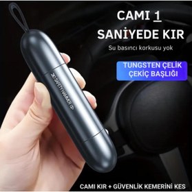 Resim Polham 2in1 Araç İçi Cam Kırıcı ve Emniyet Kemer Kesici, Premium Acil Durum Kiti, Hayat Kurtarıcı Si 