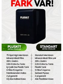 Resim Pluskit 8 Litre 15 Aşama Mineralli 75 Gpd Su Arıtma Cihazı Ss0010 