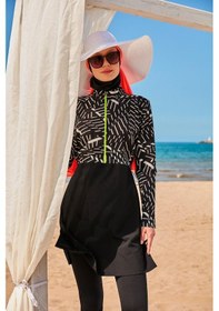 Resim Marina M2326 Tam Kapalı Tesettür Mayo-siyah Siyah 