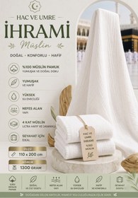Resim VENTİ VENTİSCA Muslim Collection 110x220 cm Yetişkin Hac Umre İhramı 1300 Gram 