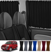 Resim Oto Pandami Fiat Doblo I 2000-2010 Uyumlu Siyah Raylı Oto Perde Takımı 