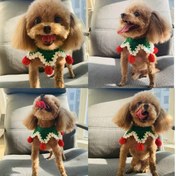 Resim 1 Adet Noel El Yapımı Örgü Kedi ve Köpek Yaka - Atkı & Salya Havlusu Yeni Yıl Aksesuar Seti 