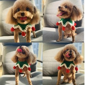 Resim 1 Adet Noel El Yapımı Örgü Kedi ve Köpek Yaka - Atkı & Salya Havlusu Yeni Yıl Aksesuar Seti 