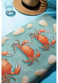 Resim Dijital Baskı Plaj Deniz Havlusu Yengeç Desenli Peştamal Hvl0115 Renkli 