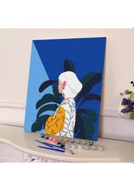 Resim Sayılarla Boyama Seti 40 x 50 CM Tuval Şasesine Gerili Tropical Girl 