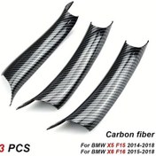 Resim Boatshop1 Lhd Soldan Direksiyonlu 3 Adet Karbon Deseni Bmw X5 F15 X6 F16 2014 2018 Abs Siyah Karbon Fiber Kapı Kolu Kapak Yedek Parça 